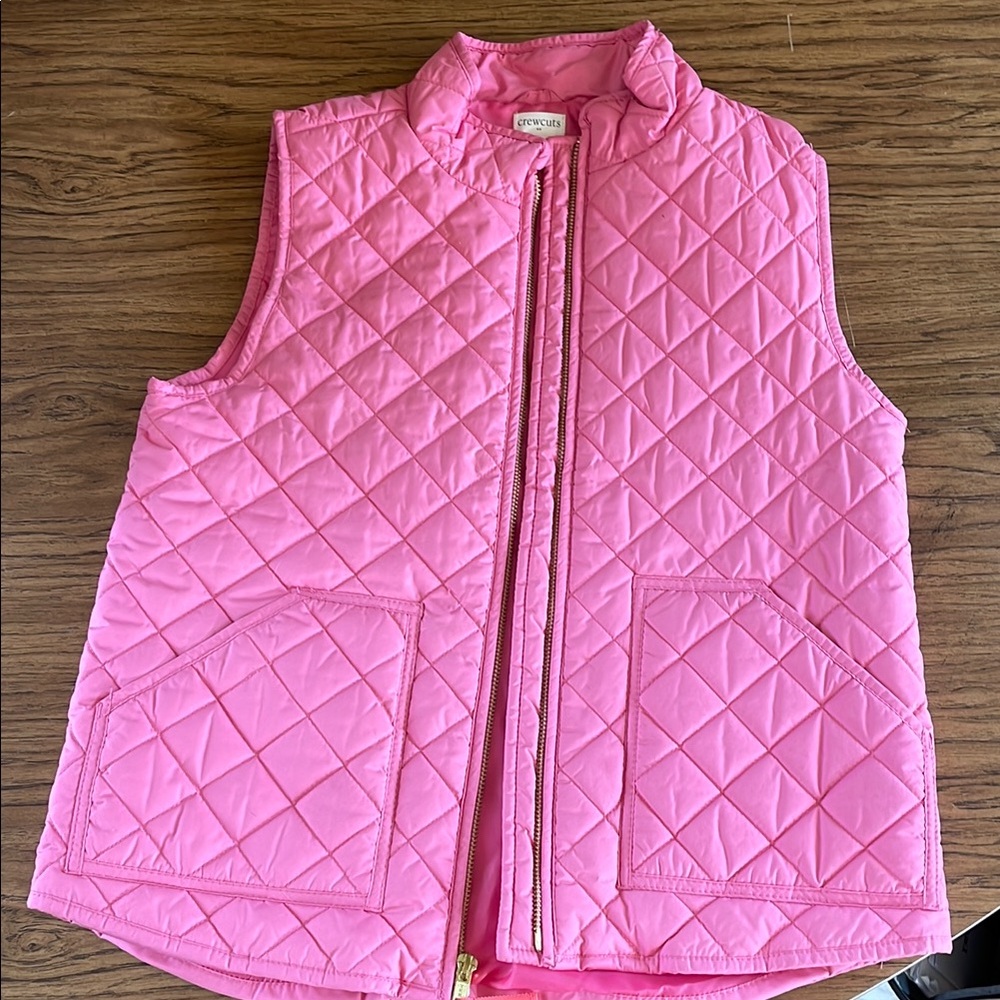 Pink Quilted Kids Vest, Crewcuts, size large